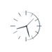 A minimalist analog wall clock with a thin black circular frame, short linear hour markers, and slim hands on a plain white background.